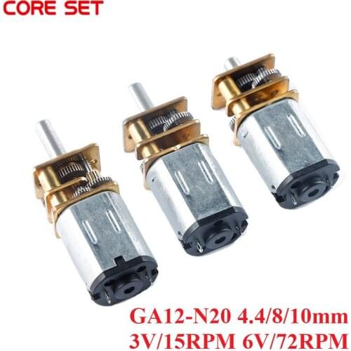 GA12-N20 DC Motor Micro Metal Gear Motor Reducer Motor DC3V / 15RPM DC6V / 72RPM Out Shaft 4.4MM 8MM 10MM