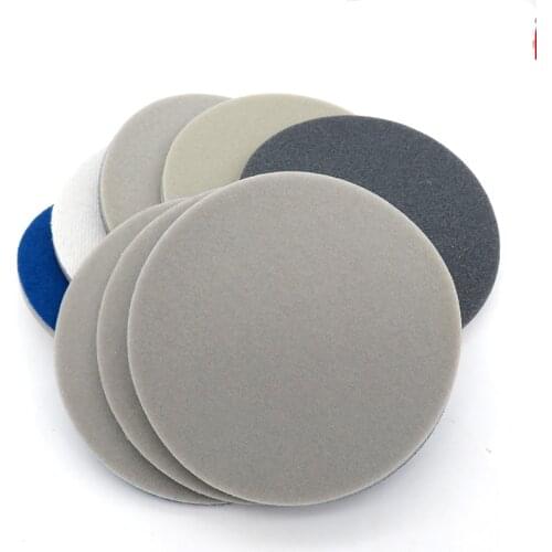 Flocking Sponge Sandpaper Round Self-adhesive Back 300 - 3000 Grit Dry Water Sanding Paper 3 4 5 Inch Polishing Grinding Tool