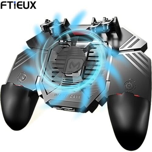 Ak66 Pubg Gamepad Six Finger Game Controller Metal Trigger Free Fire Button Shooting Games Joystick For IOS Android Mobile Phone