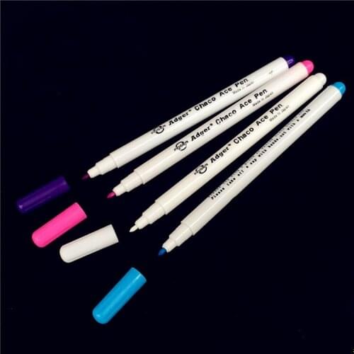 4Pcs Sewing Tools Air Erasable Pen Easy Wipe Off Water Soluble Fabric Marker Pen Temporary Marking Replace Tailors Chalk