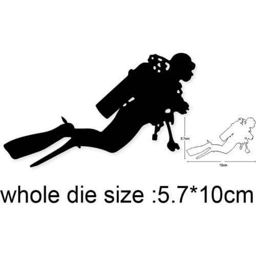 Metal Cutting Dies Stencil diver Swimming for Scrapbooking DIY Album Stamp Paper Card Embossing