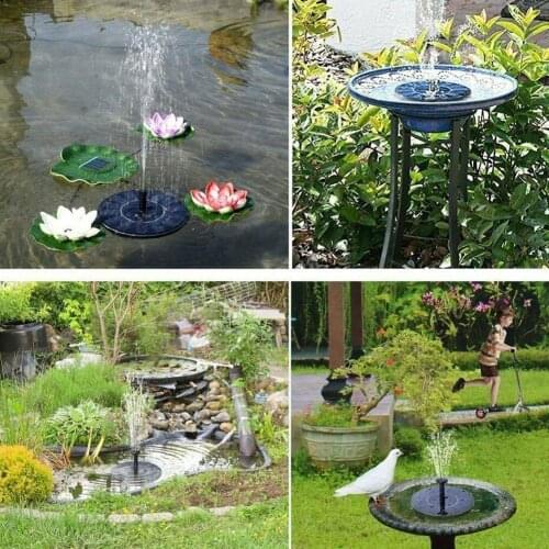 Black Color Mini Solar Fountain Garden Pool Decoration Shipping Fountain Panel Pond Float Solar Water Drop Solar Outdoor