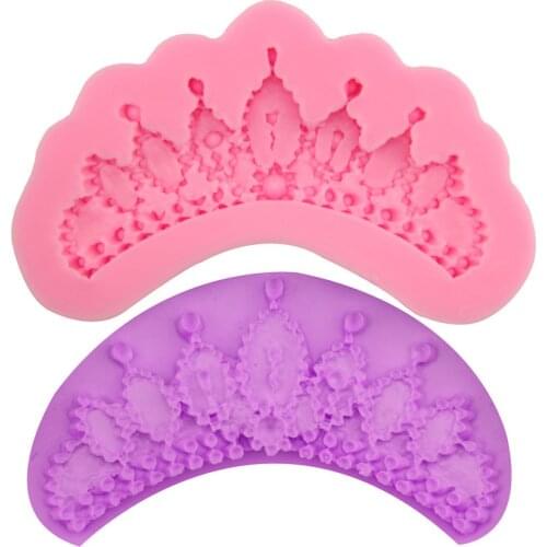 Crown modeling baking cake mold chocolate fondant DIY kitchen tools plaster drops handmade silicone mold