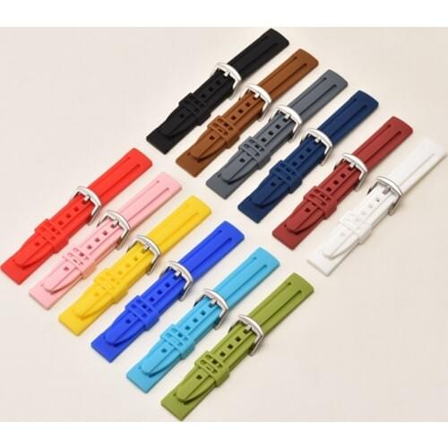 Fashion Sport Silicone Watch band 18mm 20mm 22mm 24mm Rubber Strap Watch accessories for Men Women 2019 Newest Top Quality