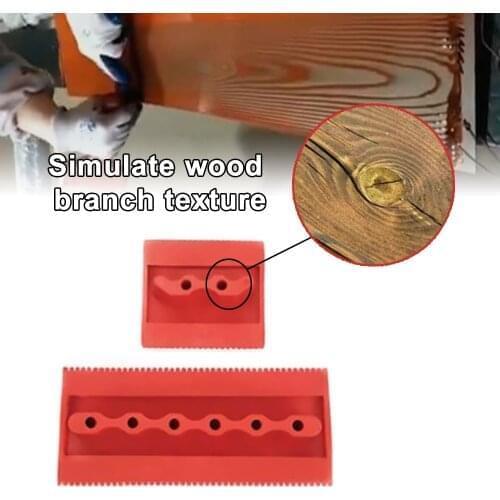 DIY Wood Graining Tool Kit Household Wall Art Paint Rubber Tool Set Red 2