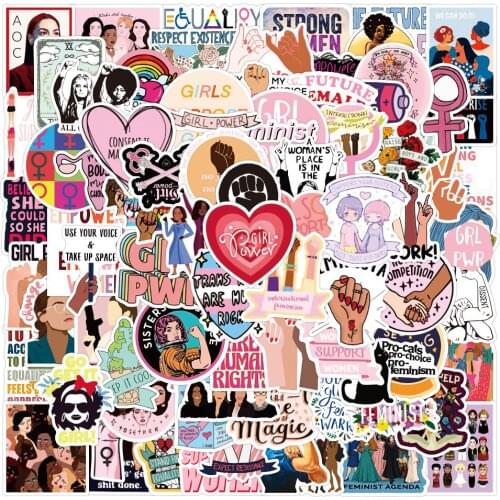 10/50/100PCS Girl Power Feminist Stickers Laptop Skateboard Phone Water Bottle Bike Waterproof Graffiti Sticker Decal Kid Toy