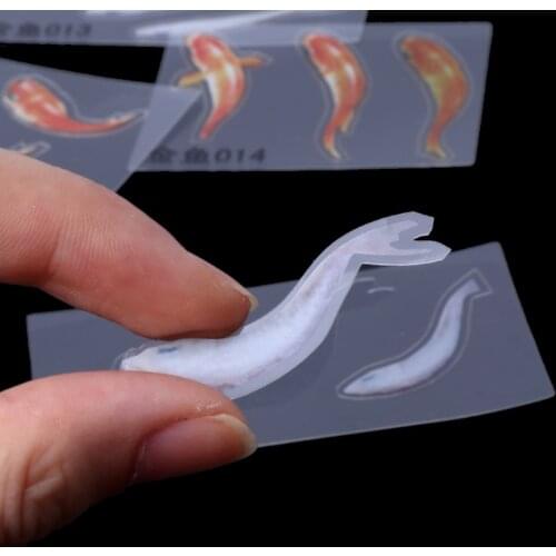 10Pc 3D Real Goldfish Clear Film Sticker For Resin DIY Painting Jewelry Making 1XCA