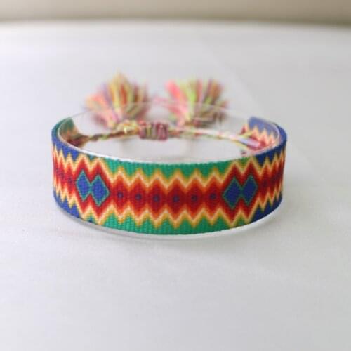 New Adjustable Wrist Strap Unisex Luxury Bracelets 2021 Retro Embroidery Vintage Bracelets Fashion Tassel Decoration Bracelets