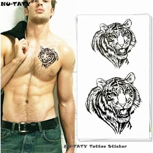 Nu-TATY Siberian Tiger Head Temporary Tattoo Body Art Flash Tattoo Stickers 17*10cm Waterproof Fake Tatoo Car Styling Sticker
