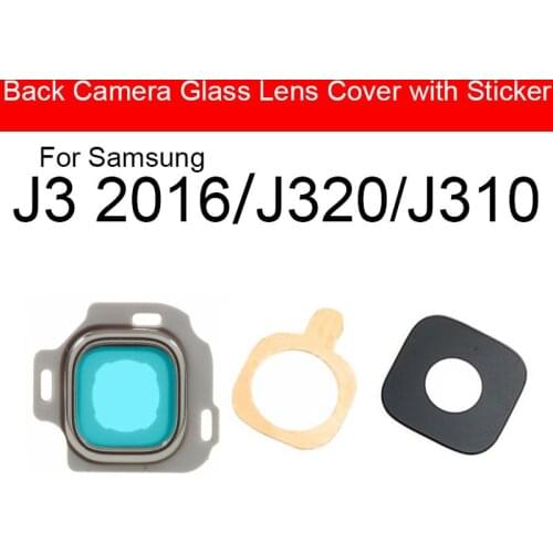 Back Rear Camera Lens For samsung galaxy J3 2016 J320 J310 Camera Glass Lens with Adhensive Sticker/Glue Frame Repair