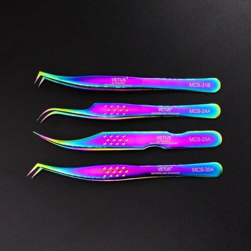 VETUS Original Lashes Tweezers Makeup Professional 3D Volume Eyelash Extension Tweezer Excellent Closure Fan lash Tweezers