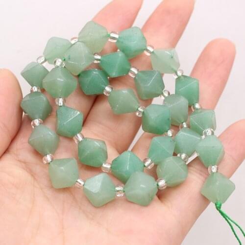 Natural stone semi-precious stones irregular diamond beaded making necklace bracelet gift specification 10mm Green Aventurine