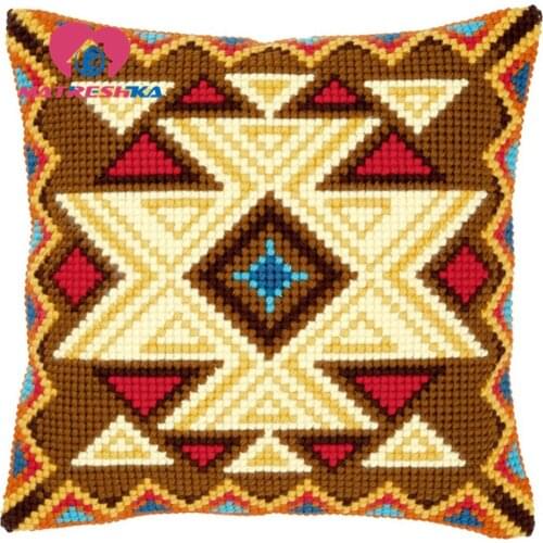 Horse cross-stitch pillow latch hook rug kitsembroidery carpet hook needlework button package crafts do it yourself home decor