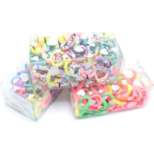 100PCS/Box Cute Girl Colorful Basic Elastic Hair Band Rubber Band Children Head Rope Baby Color Hair Rope Hair Accessories