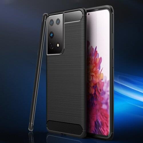 S21+ Soft Case For Samsung Galaxy S21 Plus 5G Case Silicone Carbon Fiber TPU Cover bumper For Samsung S21 Ultra Shell Case Capa