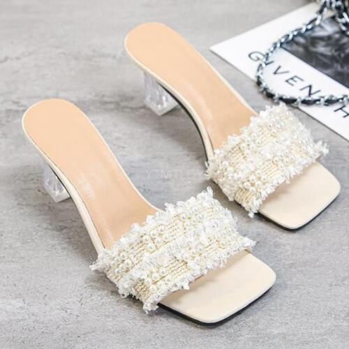 Summer Slippers Women Shoes Beach Colorful String Bead Fashion Flip Flops Mules Ladies Outside Zapatillas Mujer Casa