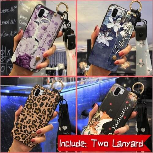 Silicone Anti-knock Phone Case For Sharp Aquos R2/SHV42/SH-03K Wrist Strap Wristband Back Cover