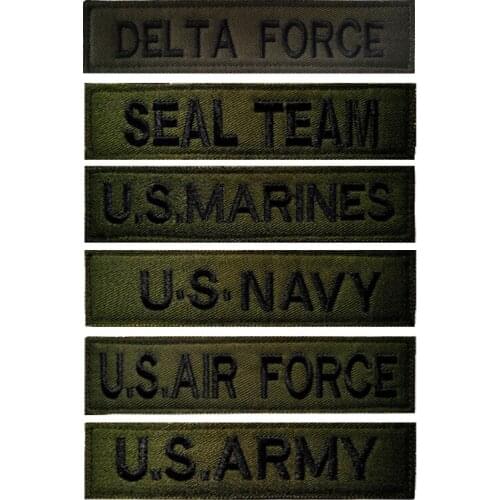 US Army 101 Chest Strip SEAL Delta State Unbound Badge Army Green 3D Embroidered Velcro Patch Tactical Stickers Soldier Badges