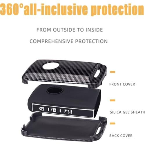 Super Quality car key wallet case keyfob 3 buttons For Mazda 3 2020 Axela remote Zinc Alloy Smart Carbon fiber color Auto Part