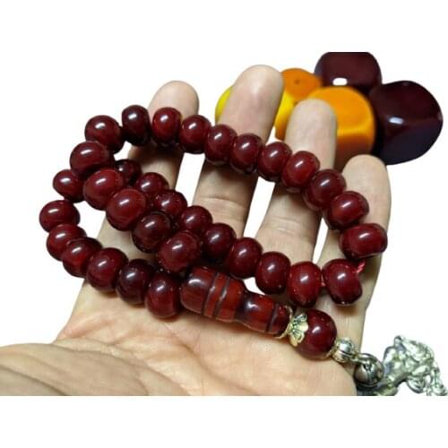 Tasbih Ottoman Faturan German Cherry Amber Sandalous Misbaha Rosary Free Shipping #32B