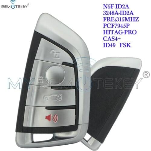 Remtekey N5F-ID2A for BMW 1 2 3 4 5 6 7 Series X3 X4 X5 X6 3248A-ID2A 4 Button Smart Remote Car Key 315MHZ with Insert smart key