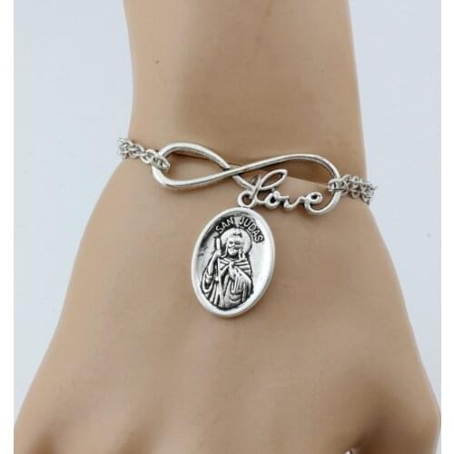 20Pcs New Fashion women Alloy San Judas Tadeo Key Religious charm Pendant Bracelet Chain Charm 4 style C-22