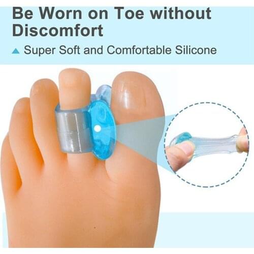1 Pair Of Transparent Blue Toe Separator Pads For Hallux Valgus Correction Separator R2B3