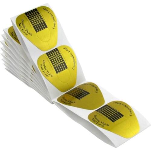 100pcs U-shape Nail Forms Nail Art Guide Form for Acrylic Curve UV Gel Nail Extension