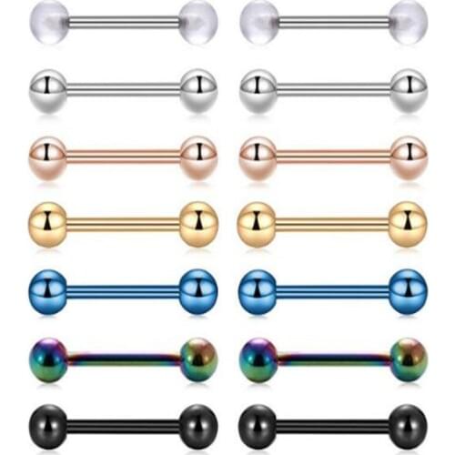 14pcs/set Surgical Stainless Steel Helix Piercing Labret Rings Piercing Nipple Barbell Tongue rings Piercing Punk Body Jewelry