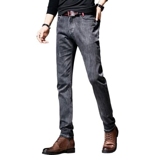 2021 New Spring Mens Cotton Jeans Men Stretch Casual Skinny Denim Jean Soft Vintage blue Streetwear Brand Pant Trousers