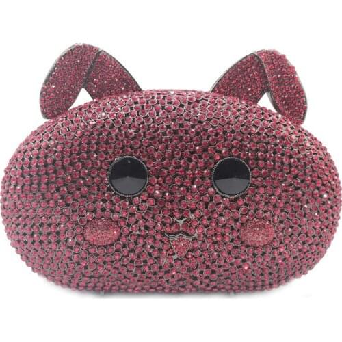 2021 XIYUAN Rabbit Shape Red Wedding Purse Elegant Women’s Evening Clutch Bag High-End Ladies Dinner Banquet Clutches Party Bag