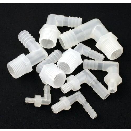 5pcs 1/2"-6.4 To 19.5 Outer Dia. 90 Degree Pagoda Elbow Split Male Thread Pipe Connectors NuoNuoWell Plastic Water Pipe Adapter