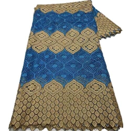 5yards/pc) High quality African big cord lace fabric with luxury beads embroidery for party dress VD-160