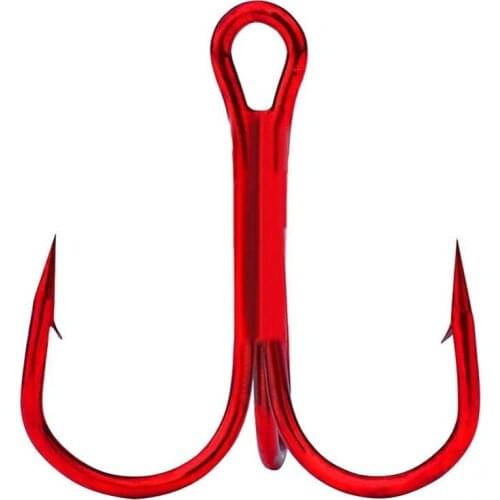 50%HOT 100Pcs Carbon Steel Fishing Treble Hooks Baits Holder Fishhooks 2/4/6/8/10