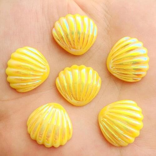 50pcs 20mm Resin Shell Cabochons Flat Back Cabochon Setting Supplies for Jewelry Finding -E952*5