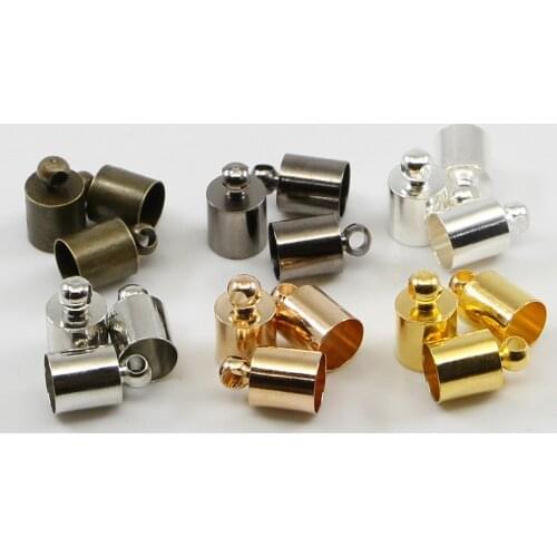 50Pcs/lot 3/4/5/6/7/8/9/10mm End Tip Cap End Crimp Caps Fit Tassel Leather Cord Beads Caps For DIY Jewelry Making Accessories