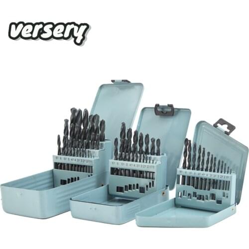 Free Shipping 13PCS/19PCS/25PCS/SETS HSS nitride straight shank twist drill kits for metal iron aluminum alloy wood copper wood