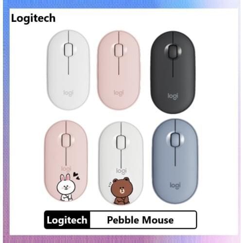Logitech Pebble M350 Wireless Bluetooth Mouse Original Mini&Thin 1000DPI 100g High Precision Optical Tracking Unifying Colorful