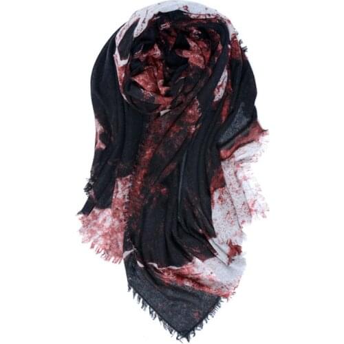 Large size 100%goat cashmere women fashion retro printed scarfs shawl pashmina small tassel 100x200cm