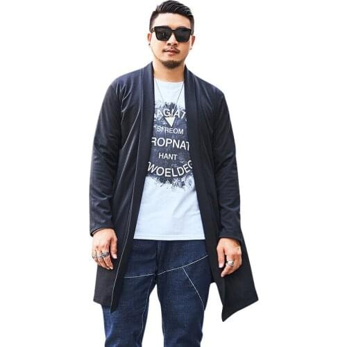 Large size Mens Autumn New Long trench Coat Mens Loose Large size Cloak Cardigan jacket More size XL-6XL