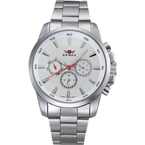 Men Stainless Steel Watch Top Luxury Fashion Three Time Zone Quartz Erkekler izle Luminous hands Multifunction Waterproof 30M