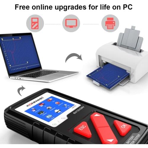 Digital Battery Tester 6V 12V 24V 3.2inch Color Screen Car Battery Diagnosis Tool for Car Charging Analyzer