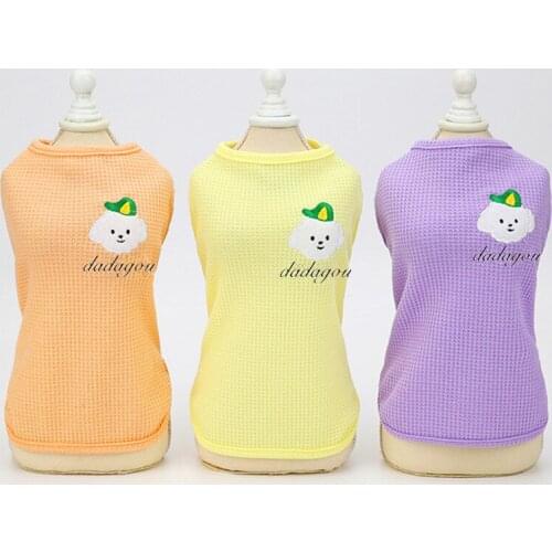 Designer Pet Dog Clothes, Spring Summer Small and Medium Pets New Style 21 Embroidered Puppy Breathable Vest Clothing Wholesale