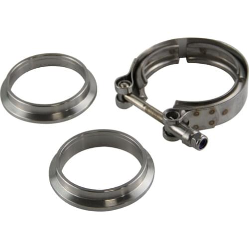 2.5'' V-Band Flange & Clamp Kit for Turbo Exhaust Downpipes Stainless Clamp