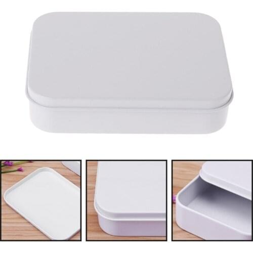 Storage Box Small Jewelry Candy Coin Key Pills Organizer Tin White Gifts Packing K0AB