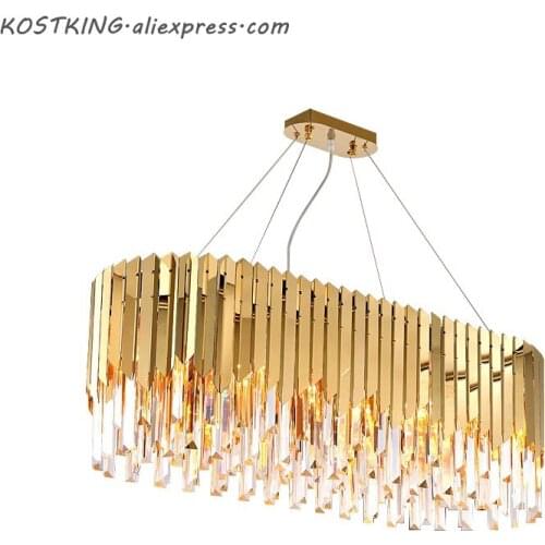 KOSTKING luxury design modern crystal chandelier LED lamp AC110v 220v lustre cristal foyer chandelier lighting