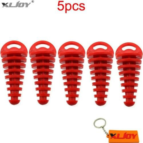 XLJOY Red Rubber Muffler Exhaust Pipe Silencer Wash Plug For Scooter Moped Kawasaki KX RM CR XR CRF YZ 80 85