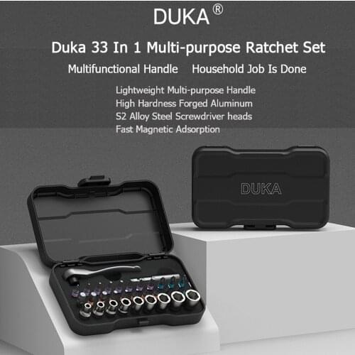 In Stock Youpin DUKA 33 In 1 Multi-purpose Ratchet Wrench Screwdriver S2 Magnetic Bits Tools Set ATuMan RS2 DIY Household Repair