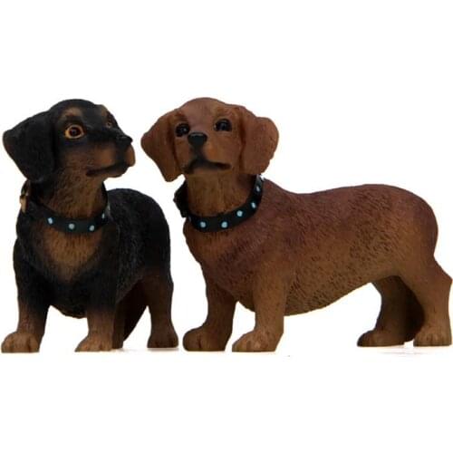 Simulation Animals Dachshund Figures Toys Dachshund Model Figurines Dolls Home Decor Children Gift