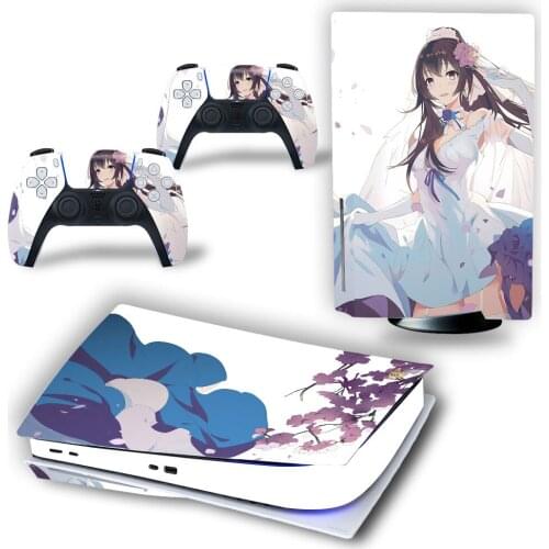 Lovely Girl PS5 Standard Disc Edition Skin Sticker Decal Cover for PlayStation 5 Console & Controller PS5 Skin Sticker Vinyl